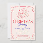 Modern Vintage Santa Christmas Party シーズンカード (正面)