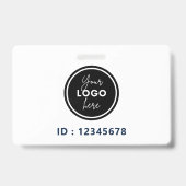 Modern Visitor Pass ID Badge Blue バッジ (裏面)