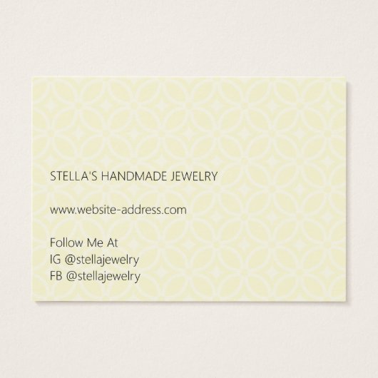 Modern Vivid Yellow Necklace Bracelet Display Card (裏面)