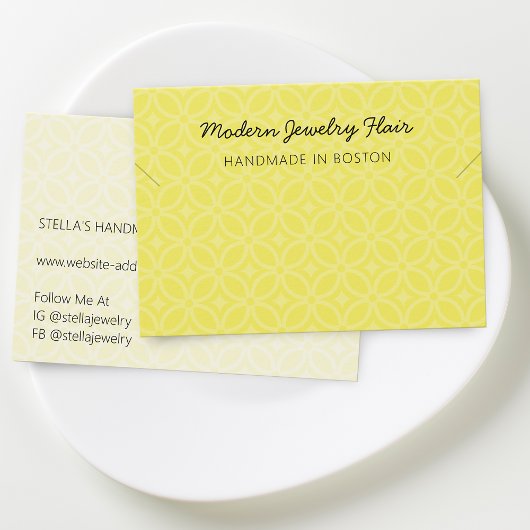 Modern Vivid Yellow Necklace Bracelet Display Card