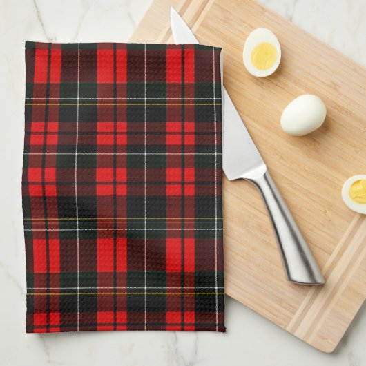 Modern Wallace Red Scottish Tartan Plaid キッチンタオル (四つ折り)