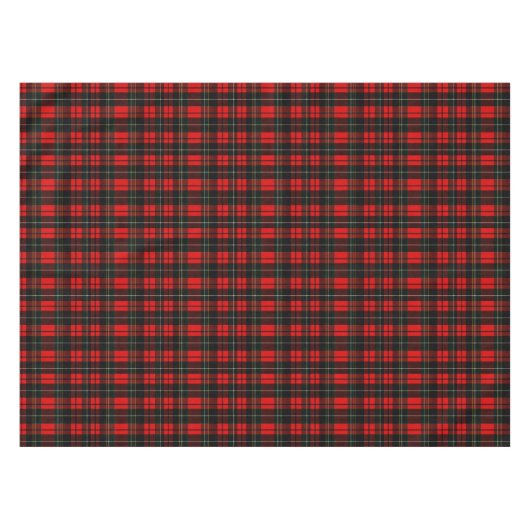 Modern Wallace Red Scottish Tartan Plaid Pattern テーブルクロス (正面(横))
