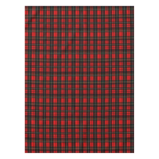 Modern Wallace Red Scottish Tartan Plaid Pattern テーブルクロス (正面)