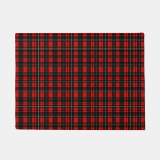 Modern Wallace Red Scottish Tartan Plaid Pattern ドアマット (正面)