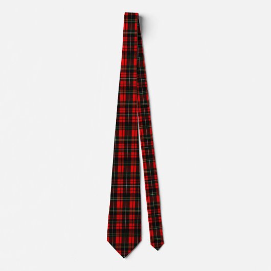 Modern Wallace Red Scottish Tartan Plaid Pattern ネクタイ (正面)