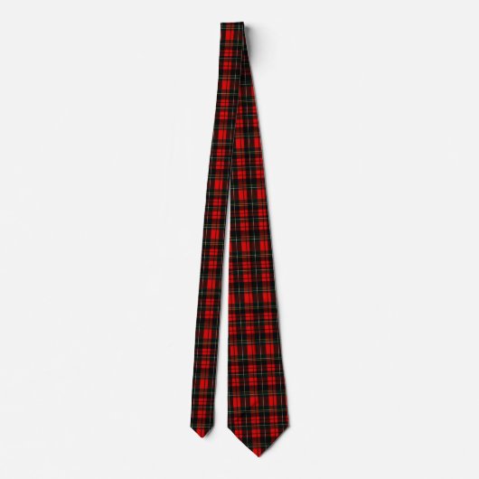 Modern Wallace Red Scottish Tartan Plaid Pattern ネクタイ (裏面)