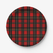 Modern Wallace Red Scottish Tartan Plaid Pattern ペーパープレート (正面)