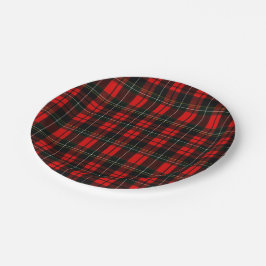 Modern Wallace Red Scottish Tartan Plaid Pattern ペーパープレート