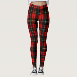 Modern Wallace Red Scottish Tartan Plaid Pattern レギンス