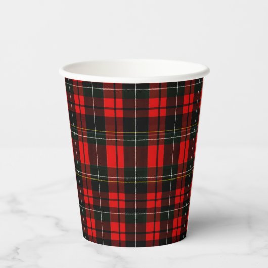 Modern Wallace Red Scottish Tartan Plaid Pattern 紙コップ (裏面)
