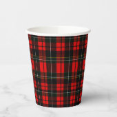 Modern Wallace Red Scottish Tartan Plaid Pattern 紙コップ (左)