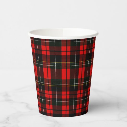 Modern Wallace Red Scottish Tartan Plaid Pattern 紙コップ (左)