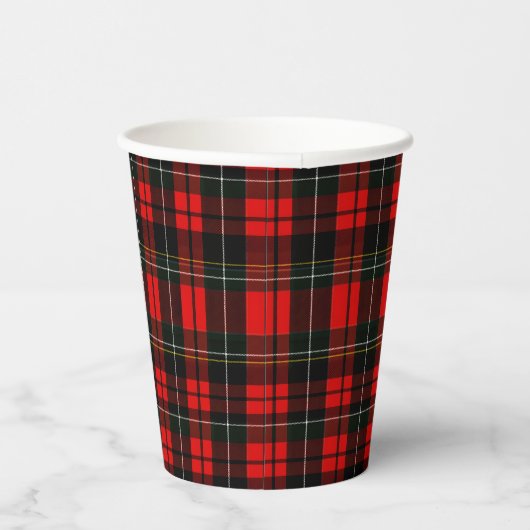 Modern Wallace Red Scottish Tartan Plaid Pattern 紙コップ (右)