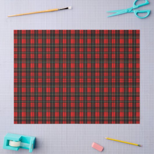 Modern Wallace Red Scottish Tartan Plaid Pattern 薄葉紙 (クラフト)