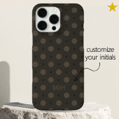 Modern Warm Gray Dots Pattern Custom Name Initials Case-Mate iPhoneケース