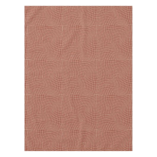 Modern Warped Grid | Minimalist Fluid Geometric テーブルクロス (正面)