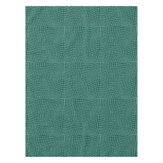 Modern Warped Grid | Minimalist Fluid Geometric テーブルクロス (正面)