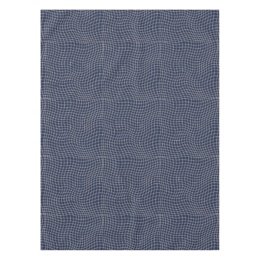 Modern Warped Grid | Minimalist Fluid Geometric テーブルクロス (正面)