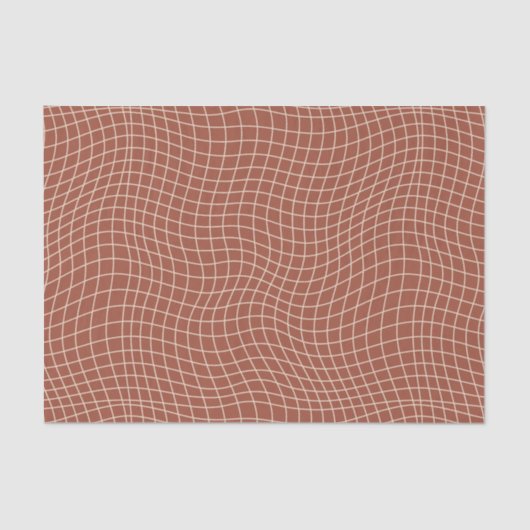 Modern Warped Grid | Minimalist Fluid Geometric 薄葉紙 (正面)
