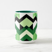 Modern Wasabi Green Block Chevron Design マグカップ (中央)