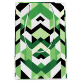Modern Wasabi Green Block Chevron Design GIft ミディアムペーパーバッグ (正面)