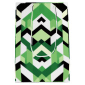 Modern Wasabi Green Block Chevron Design GIft ミディアムペーパーバッグ (裏面)