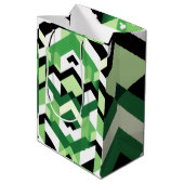 Modern Wasabi Green Block Chevron Design GIft ミディアムペーパーバッグ (裏面アングル)