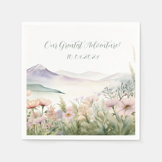 Modern Watercolor  スタンダードカクテルナプキン (正面)