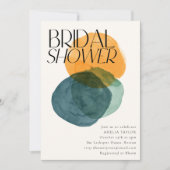 Modern Watercolor Abstract Circles Bridal Shower  招待状 (正面)