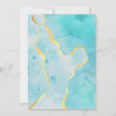Modern Watercolor Aqua Blue Agate Wedding 招待状 (裏面)