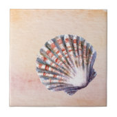 Modern watercolor background Seashell Painting タイル (正面)