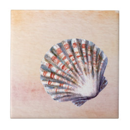Modern watercolor background Seashell Painting タイル