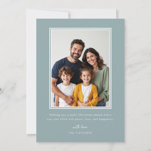 Modern Watercolor Bauble Christmas Blessings シーズンカード (裏面)