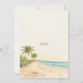 Modern Watercolor Beach Destination Wedding  招待状 (裏面)