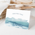 Modern Watercolor Blue Ocean Wedding Thank You カード<br><div class="desc">Blue Ocean Watercolor Wedding Invitation</div>
