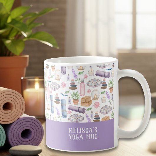 Modern Watercolor Boho Zen Yoga Aesthetic Pattern  コーヒーマグカップ