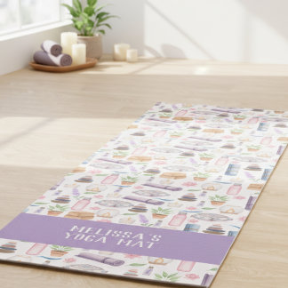 Modern Watercolor Boho Zen Yoga Aesthetic Pattern  ヨガマット