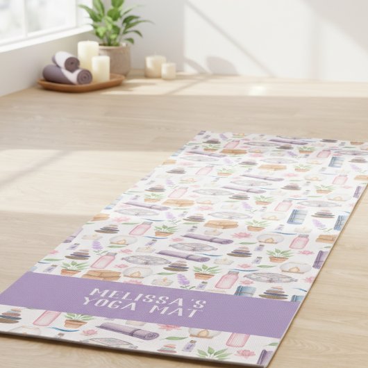 Modern Watercolor Boho Zen Yoga Aesthetic Pattern  ヨガマット