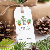 Modern Watercolor Botanical Greenery ギフトタグ