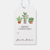 Modern Watercolor Botanical Greenery ギフトタグ (正面)