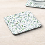 Modern Watercolor Botanical Greenery Eucalyptus コースター<br><div class="desc">Modern Watercolor Botanical Greenery Eucalyptus beverage coaster. Decor your home with this elegant watercolor botanical foliage coaster. Features watercolor leaves in shades of green and blue. Can also be used for Weddings,  Bridal Shower,  Baby Shower,  etc.</div>