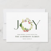 Modern watercolor botanical joy chic elegant シーズンカード (正面)