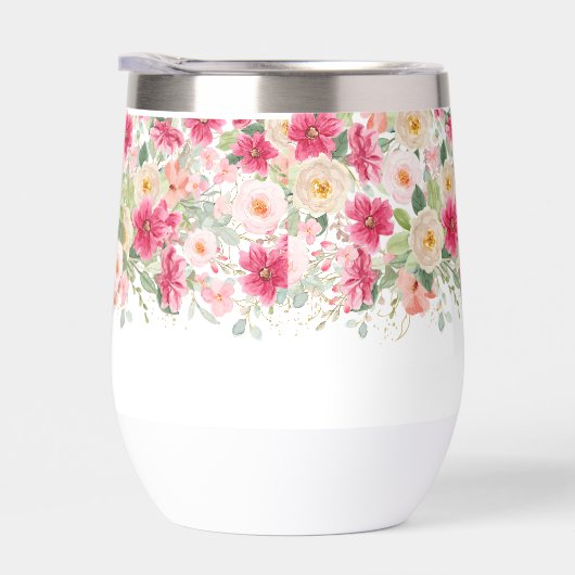 Modern Watercolor Bright Pink Floral Wedding (右面)