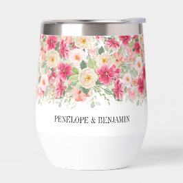 Modern Watercolor Bright Pink Floral Wedding