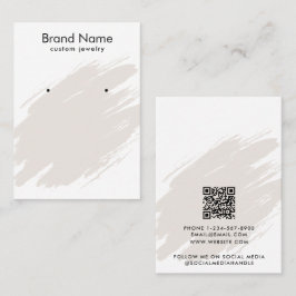Modern Watercolor Brown Jewelry Display Card 名刺
