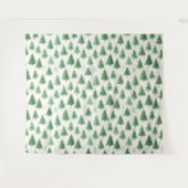 Modern Watercolor Christmas Pine Trees Seamless  タペストリー (正面(横))
