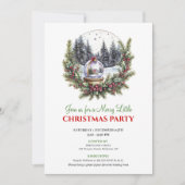 Modern Watercolor Christmas Scene Editable Invite 招待状 (正面)