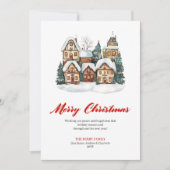 Modern Watercolor Christmas Scene Greeting Card シーズンカード (正面)