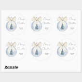 Modern Watercolor Christmas tree ラウンドシール (シート)