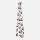 Modern watercolor Christmas trees green gold tie ネクタイ (裏面)